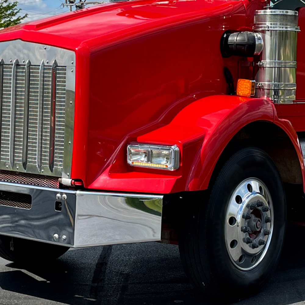 Lentille phare transparent LED ambre Kenworth T400/T600/T800/W900