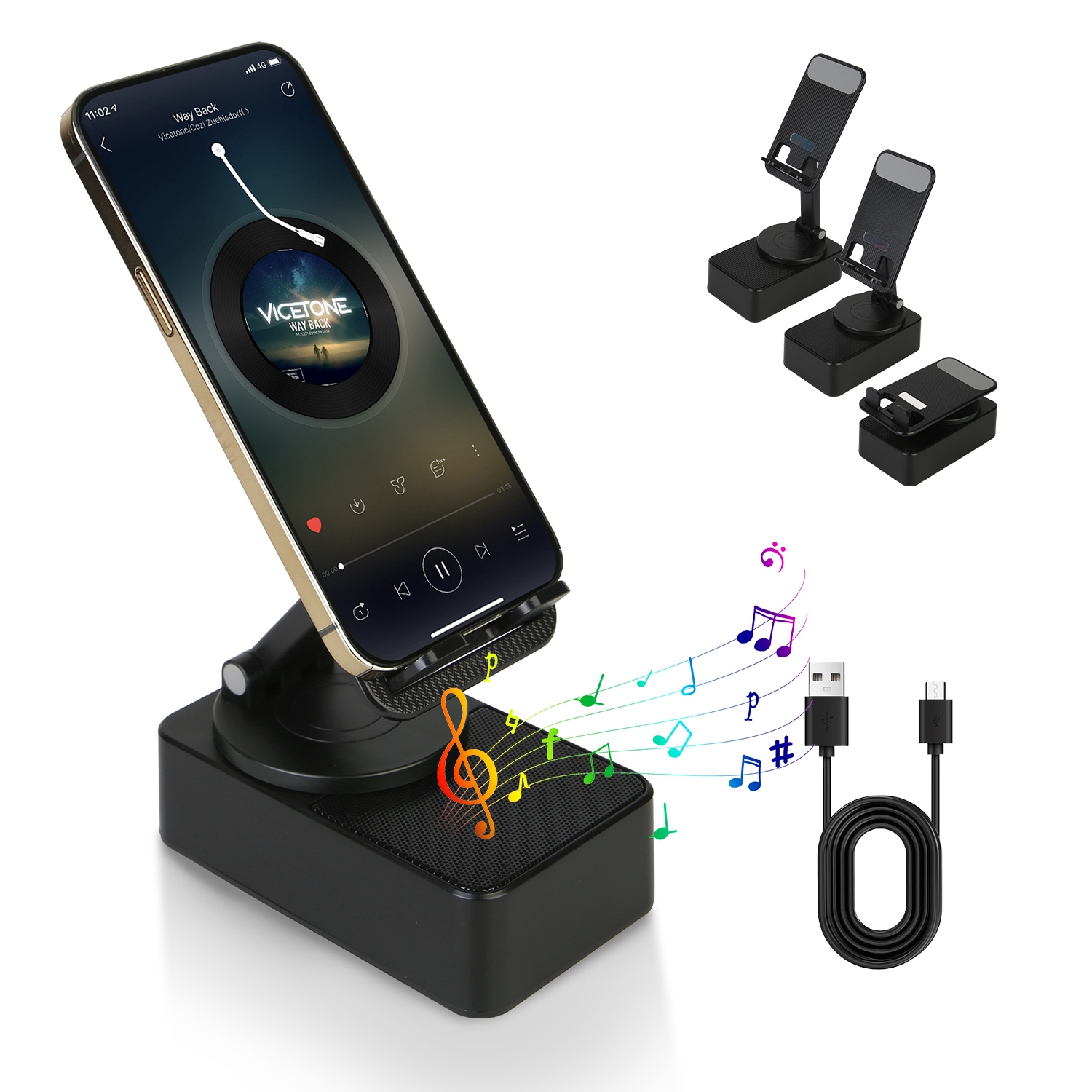 Haut-parleur Pliable 4 en 1 Batterie 5000mAh RGB