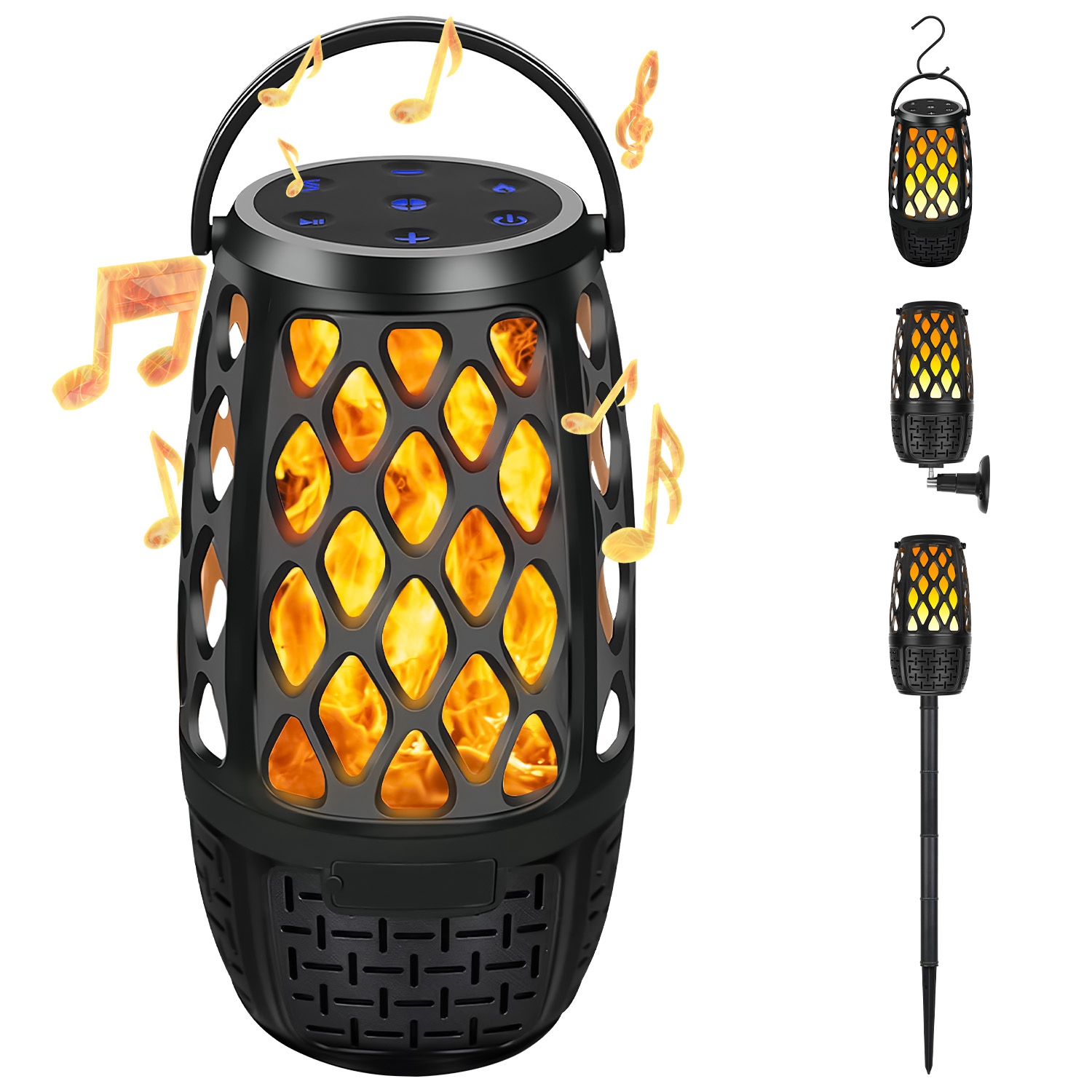 Haut-parleur extérieur 5.3 IPX5 LED flamme 1PC