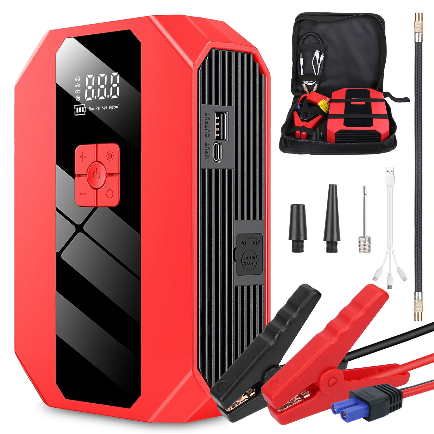 Démarreur voiture compresseur air 1500A 400PSI chargeur