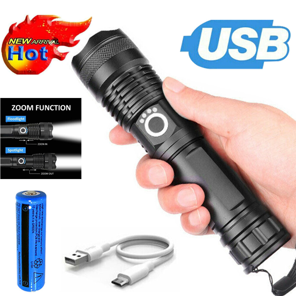 Lampe torche LED USB rechargeable camping travail