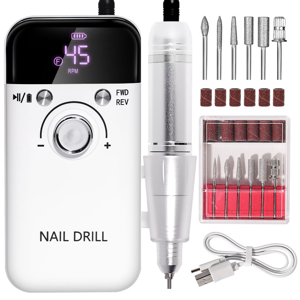 Perceuse ongles électrique 45000RPM recharge portative