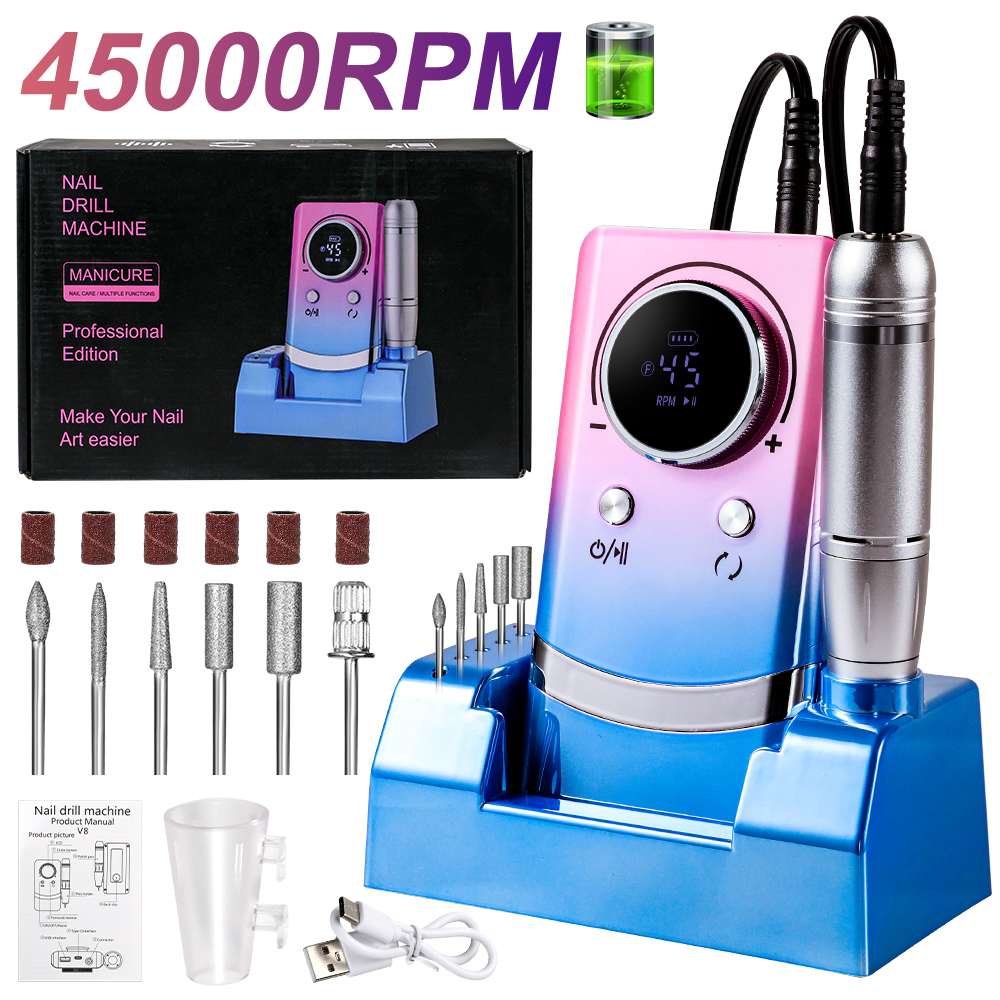 Perceuse Ongles Électrique 45000RPM Rechargeable Professionnel