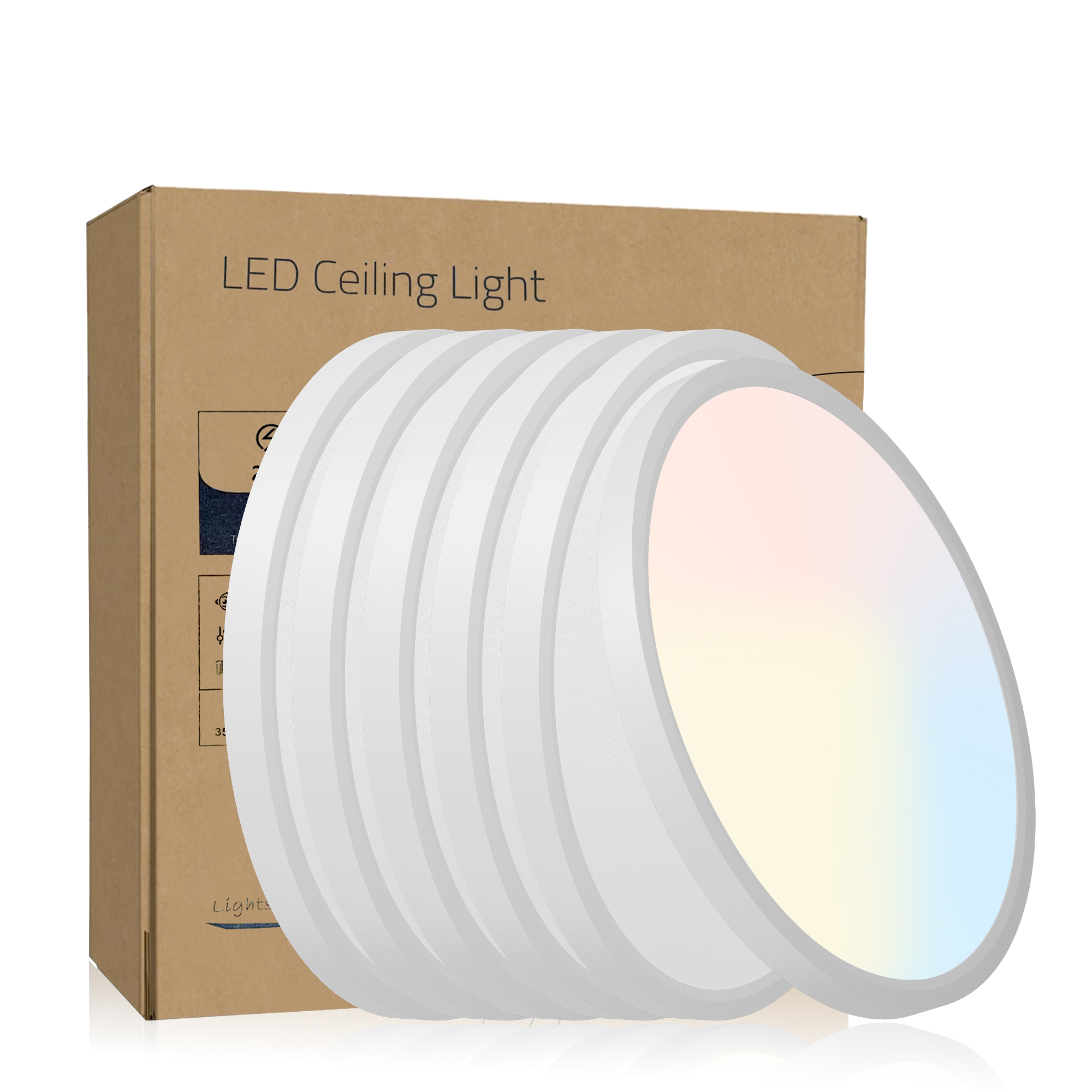 6 pcs plafonnier LED 12 po 2880 lumens dimmable