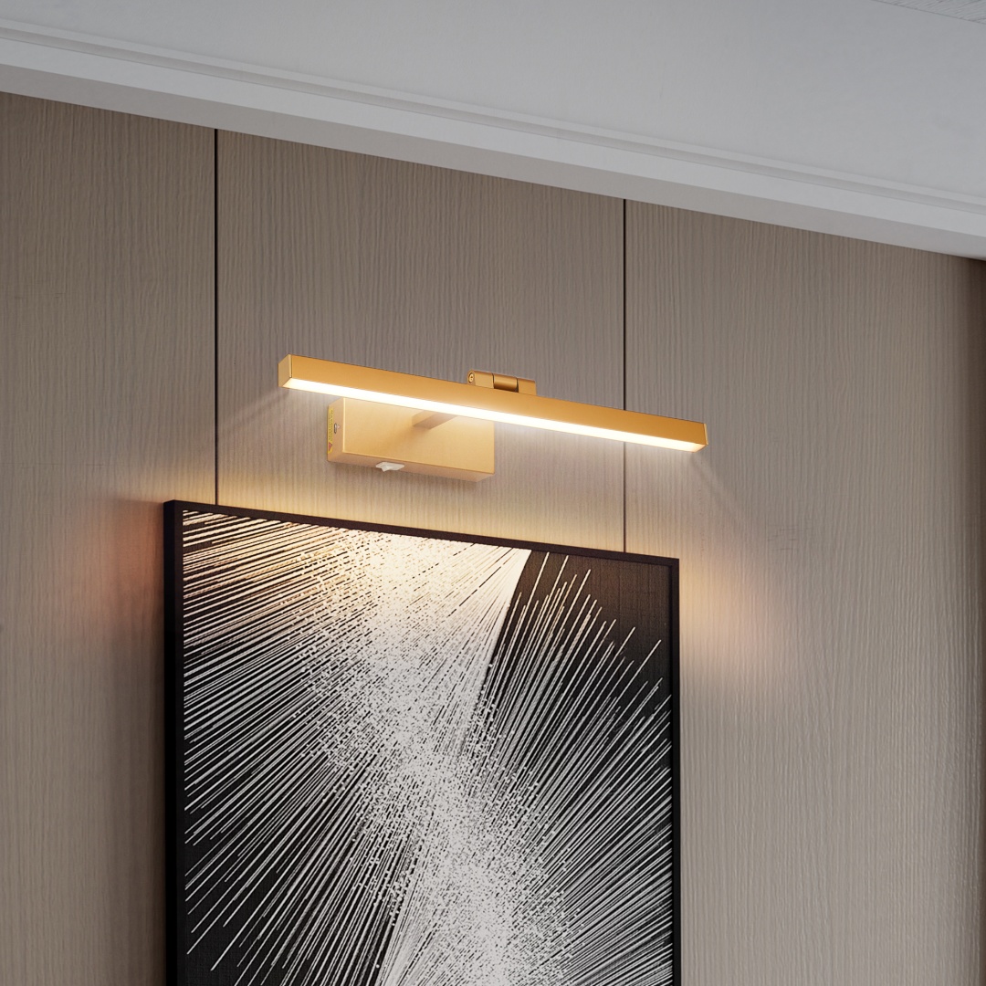 Luminaire salle de bain 16po or DEL dimmable - Miroir