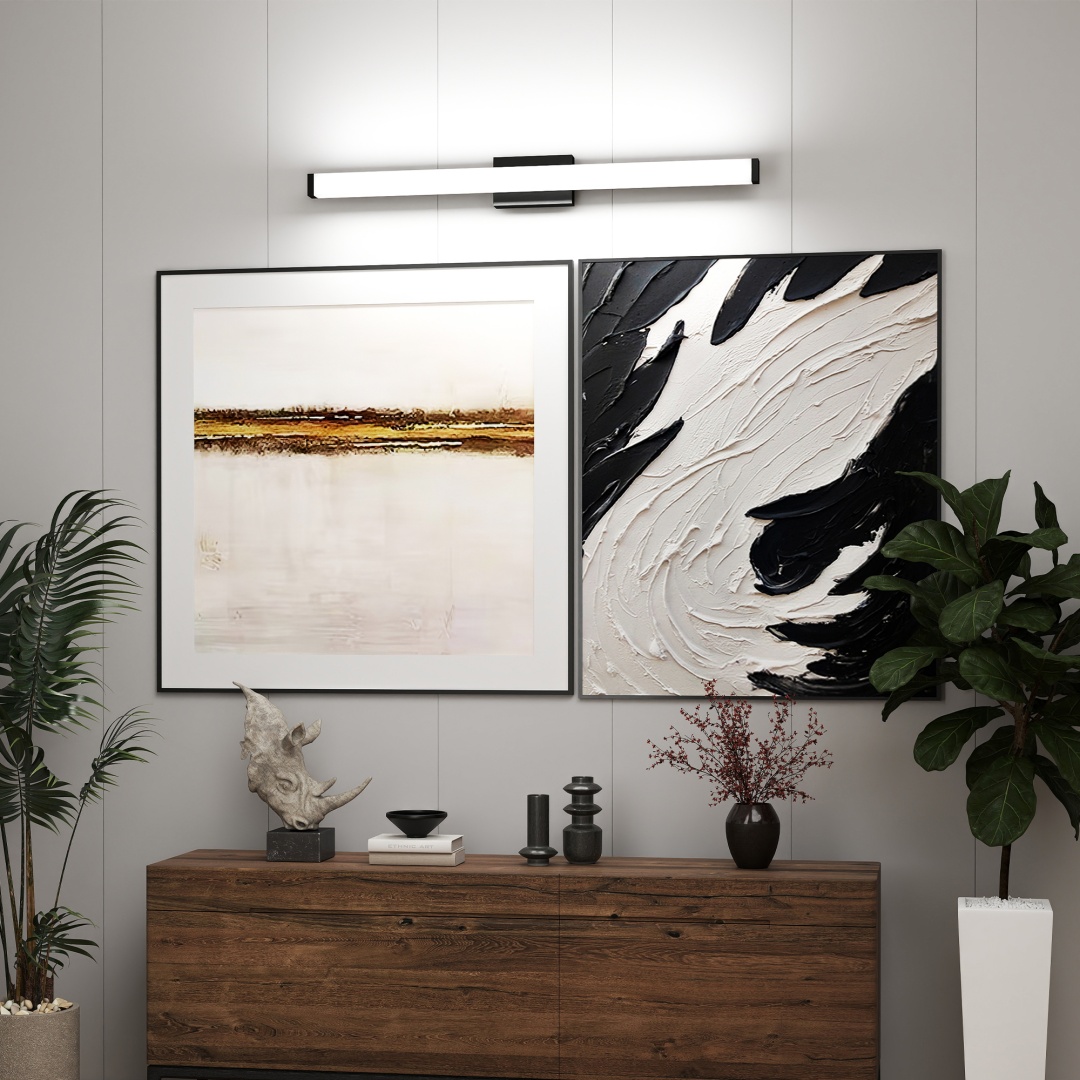 Barre LED vanité 41" miroir salle bain noire