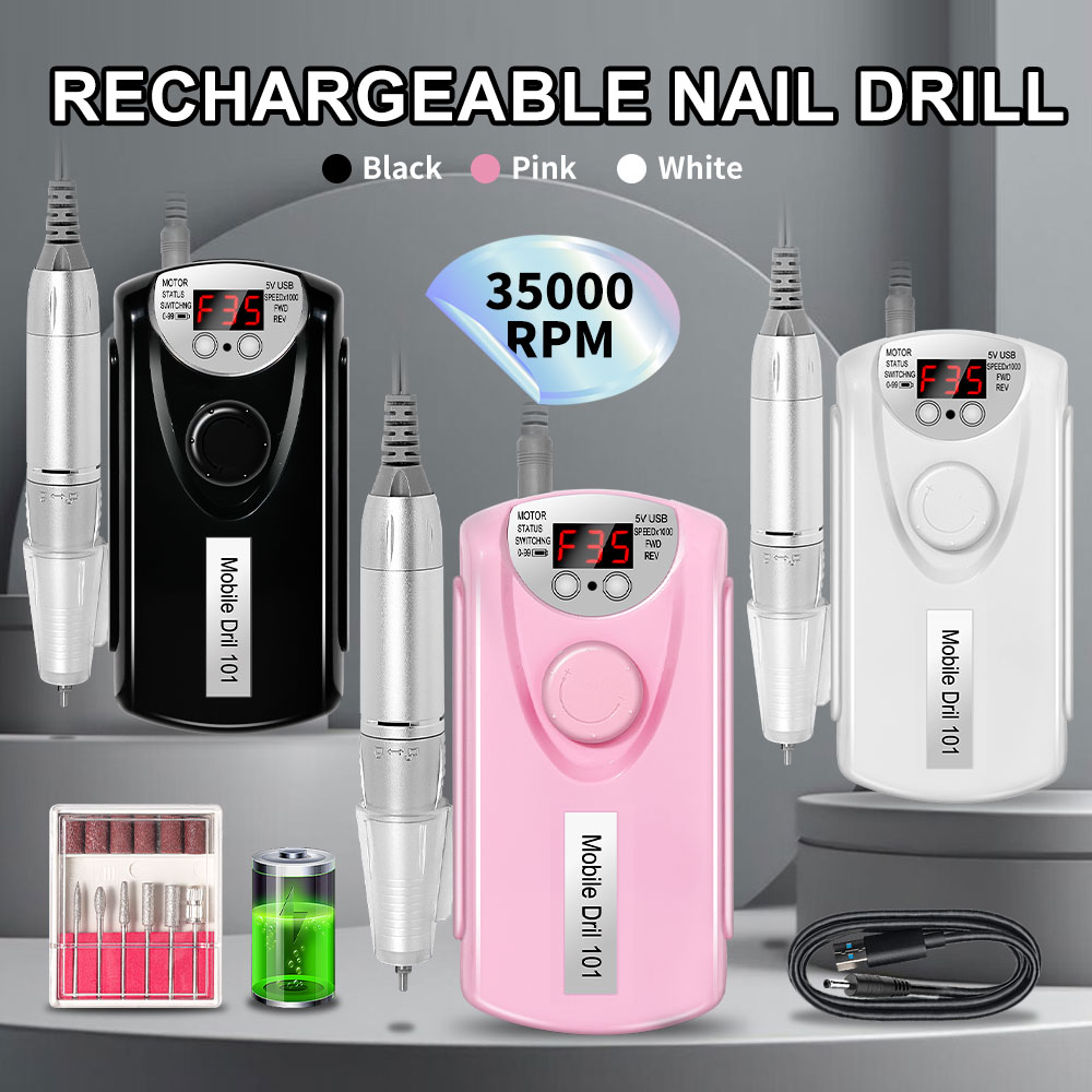 Perceuse ongles pro 35000 RPM rechargeable portable