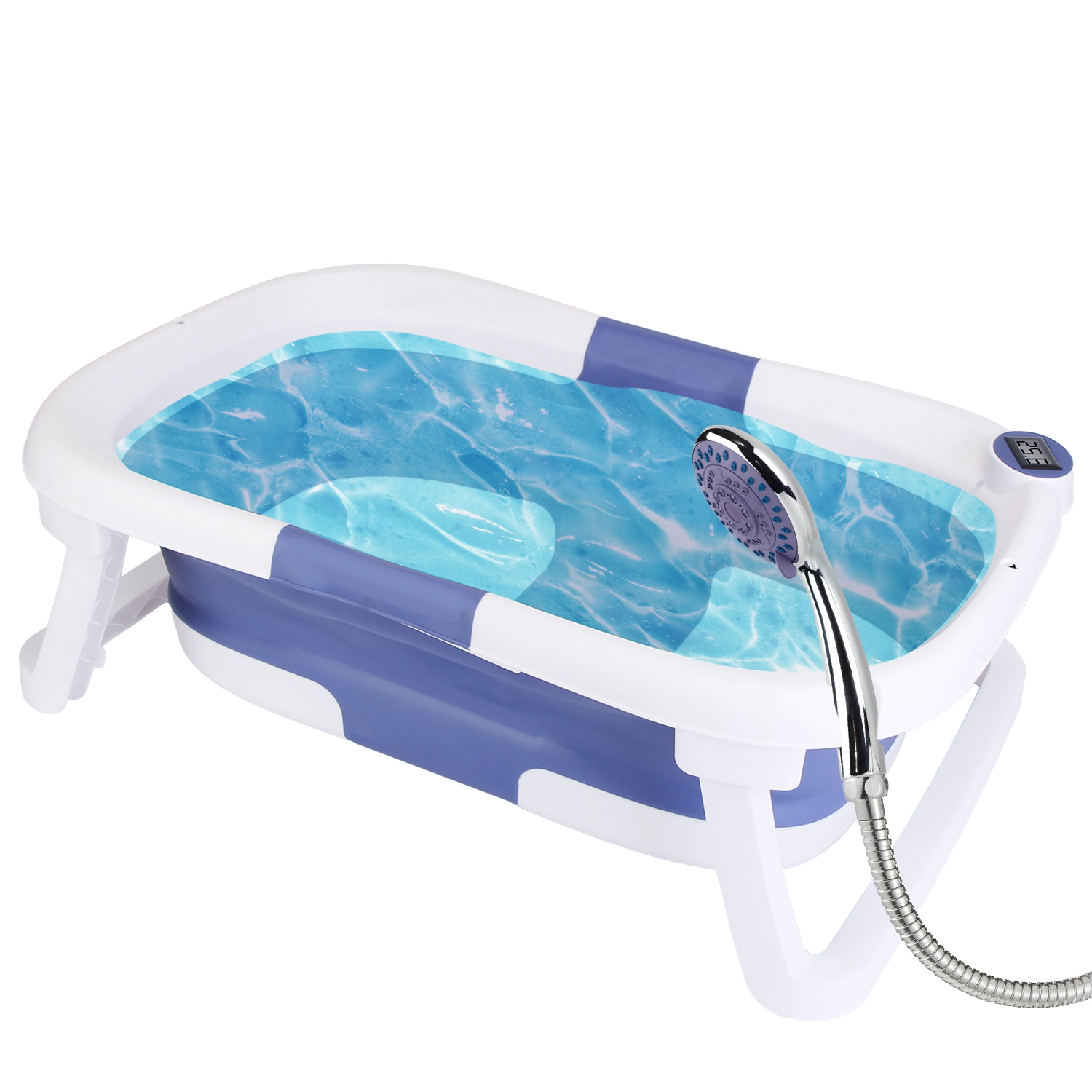Baignoire bébé thermomètre pliable 0-24 mois drain trou