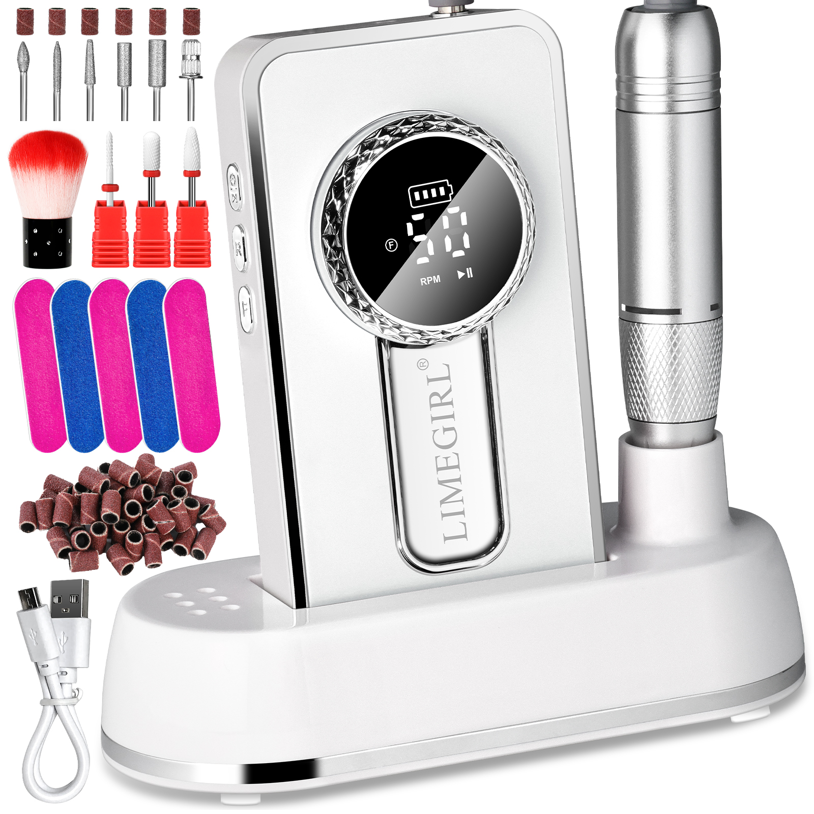 Perceuse Ongles 45000 tr/min Écran LCD