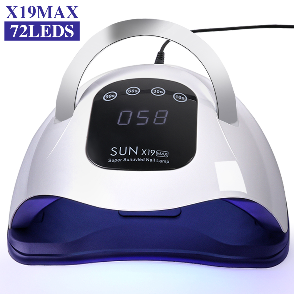 Lampe UV LED ongles 72-81 perles, capteur auto, 4 minuteurs