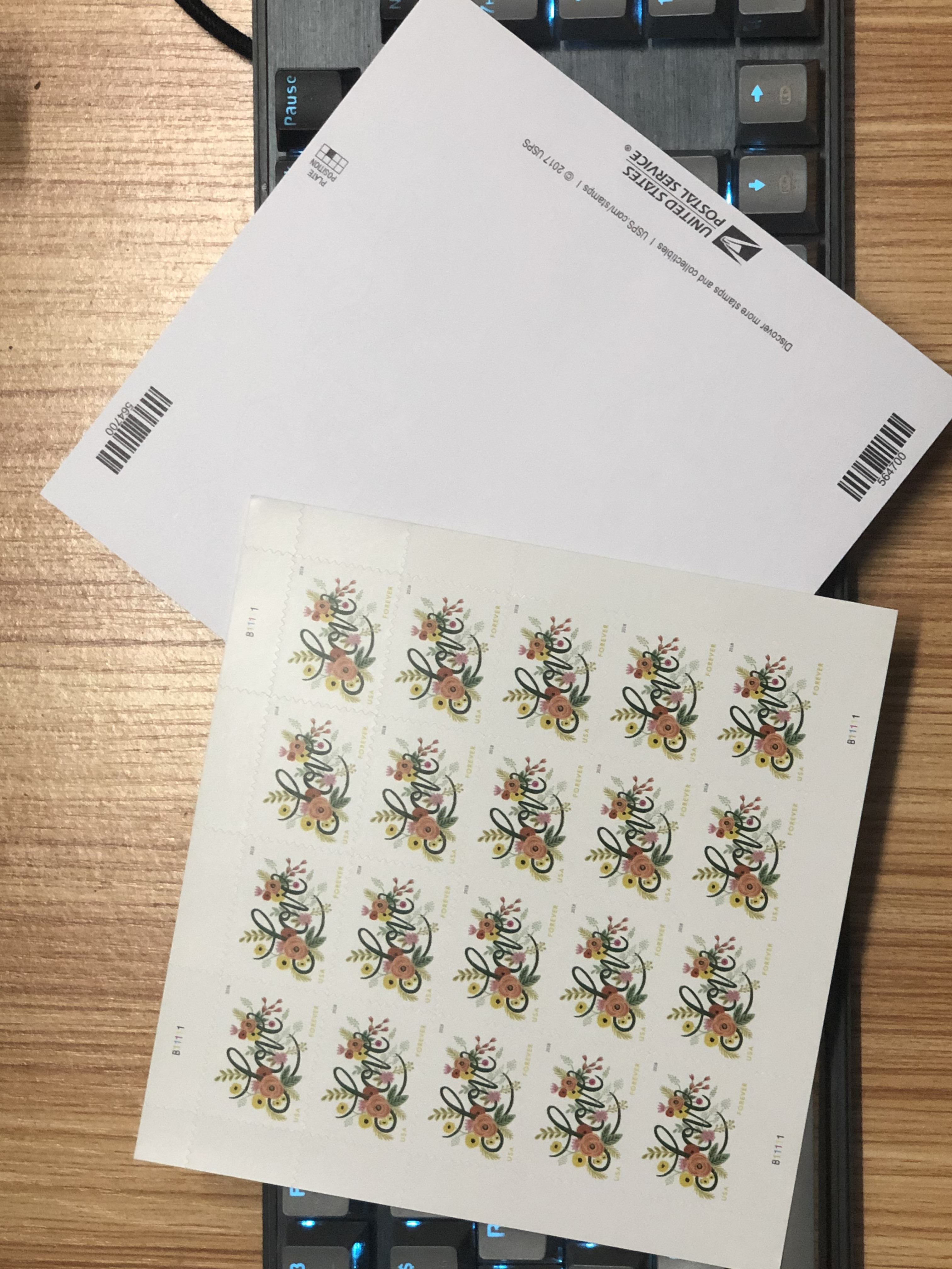 Timbres É-U Amour Flourishes, livraison gratuite