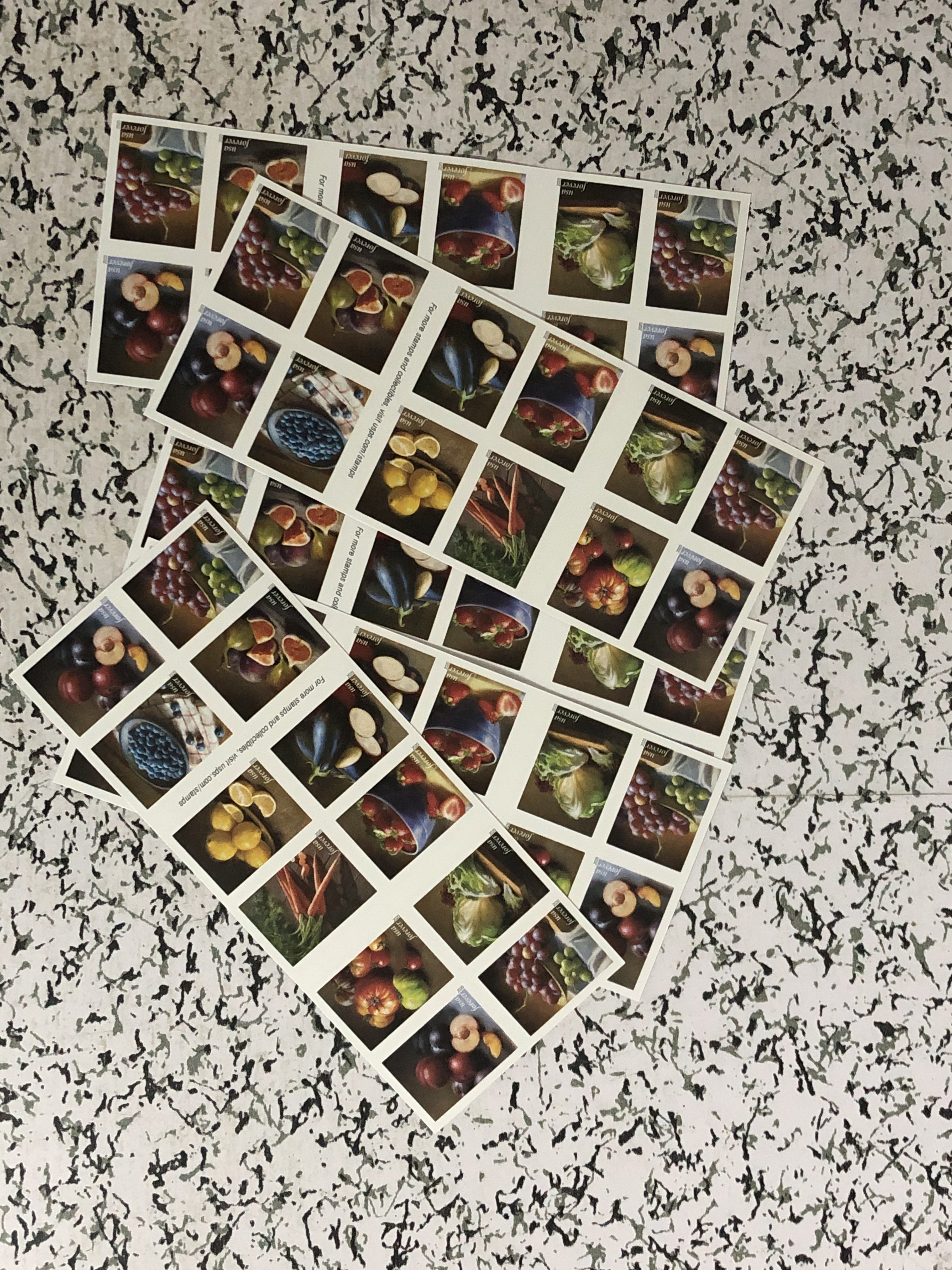 Timbres É-U fruits légumes 100pcs, livraison gratuite