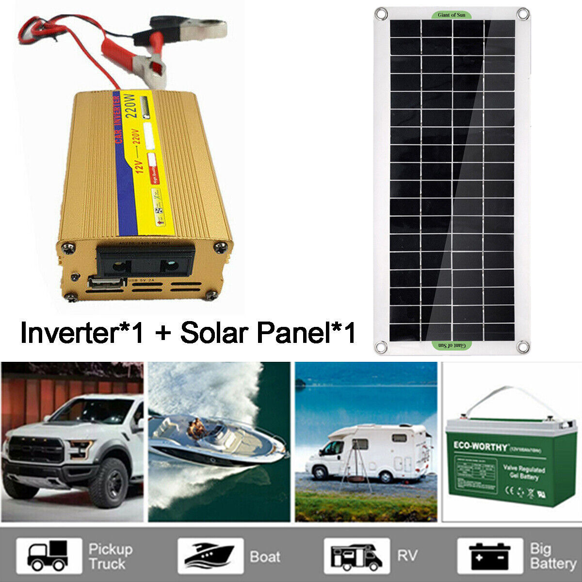 Kit 220W onduleur 100W panneau solaire