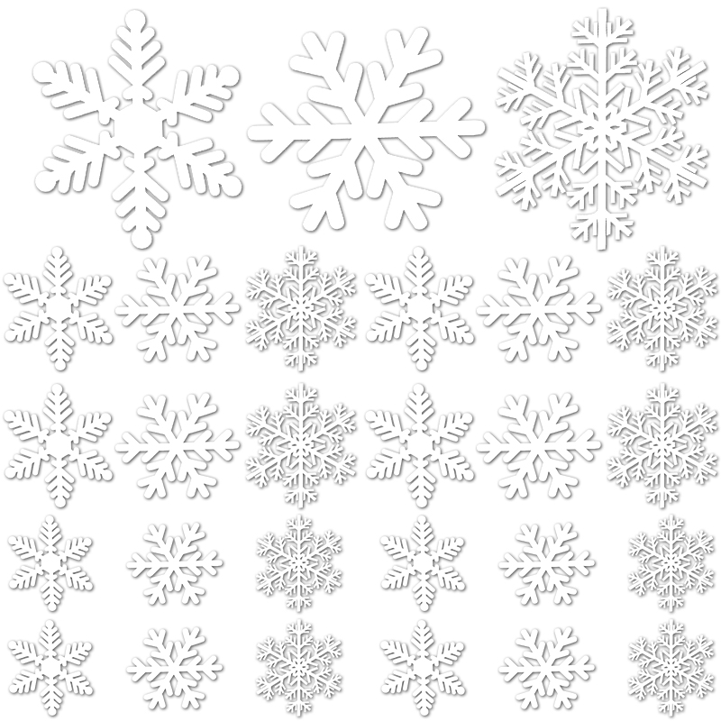 5 feuilles 135 flocons fenêtre Noël, adhésifs statiques