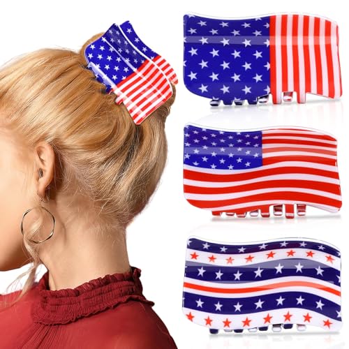3 pcs pinces cheveux drapeau américain 4 juillet