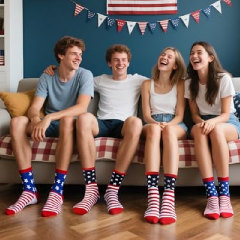 2 paires de chaussettes drapeau USA, fier d'être américain