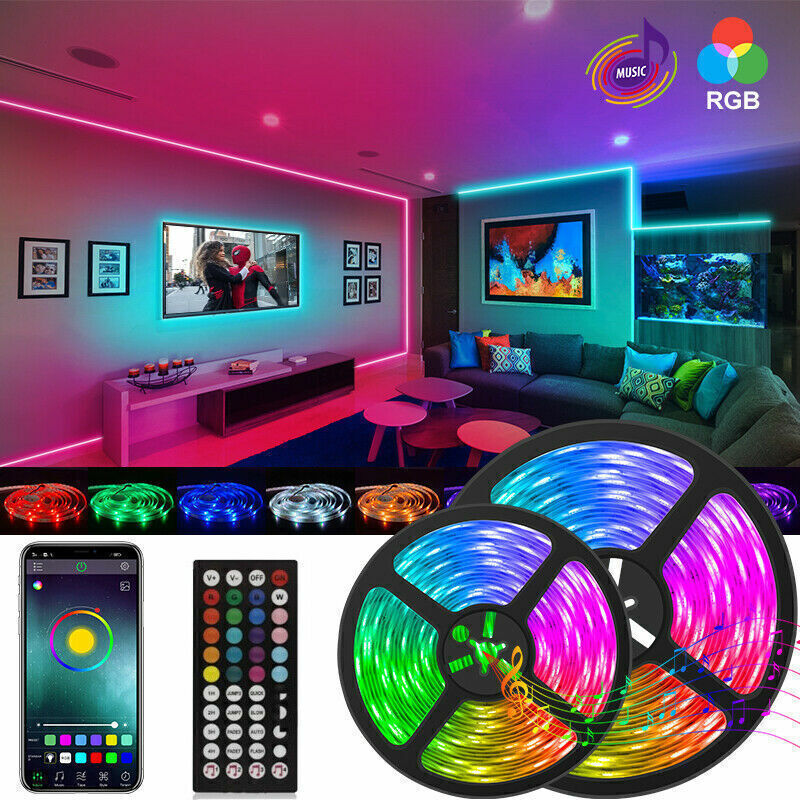 Ruban DEL RGB 5050 Bluetooth télécommande barre TV