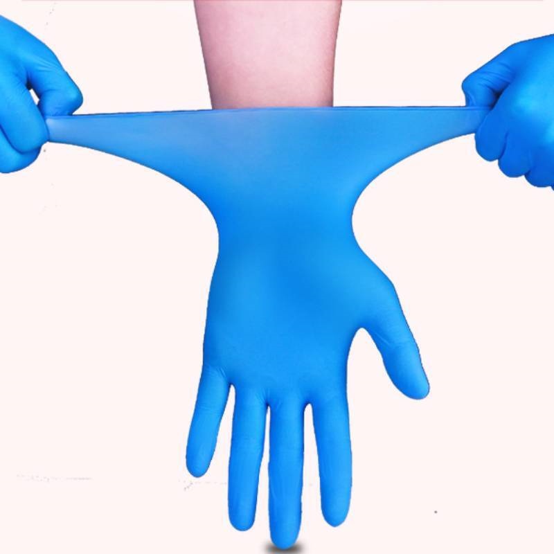 Gants nitrile examen 100pc, sans latex, bleu, moyen