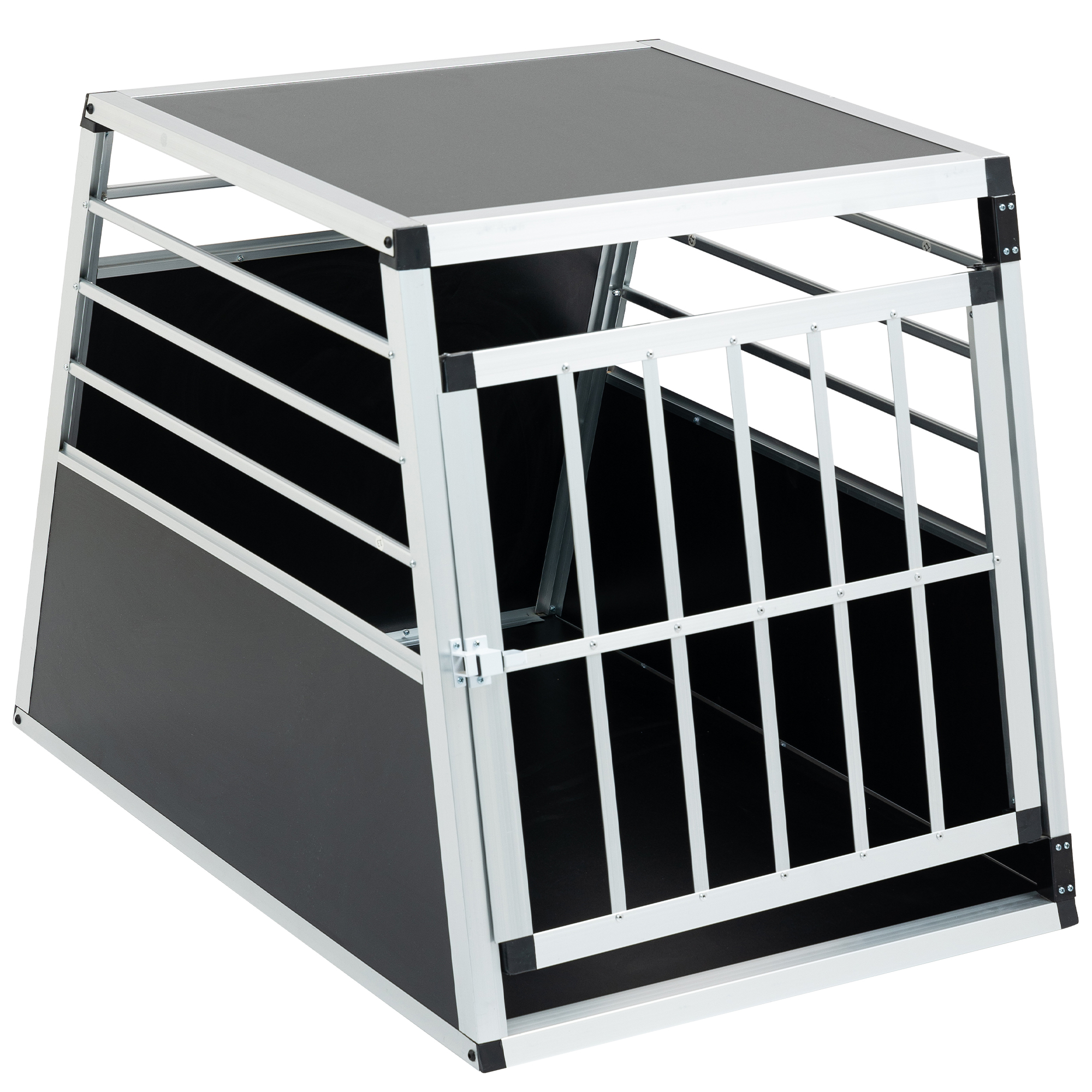 Cage transport alu chien chat noir argent