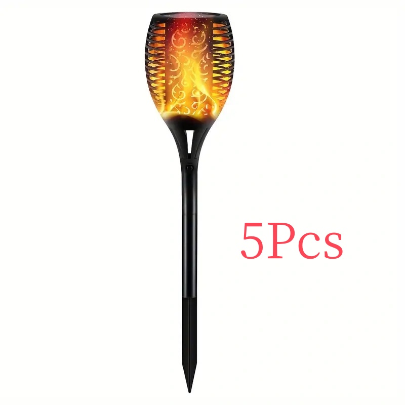 5 pc Lampadaires solaires de jardin à flamme dansante - Noël