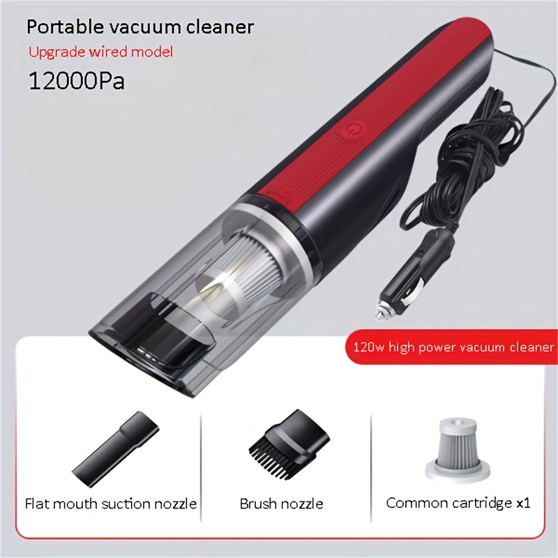 Aspirateur auto filaire argent rouge forte succion, portable