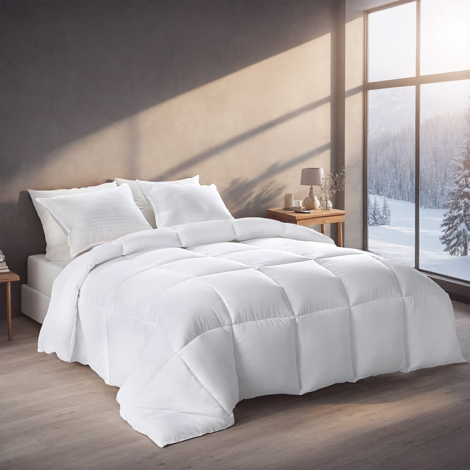 Couette carreau blanche grand luxe hôtel