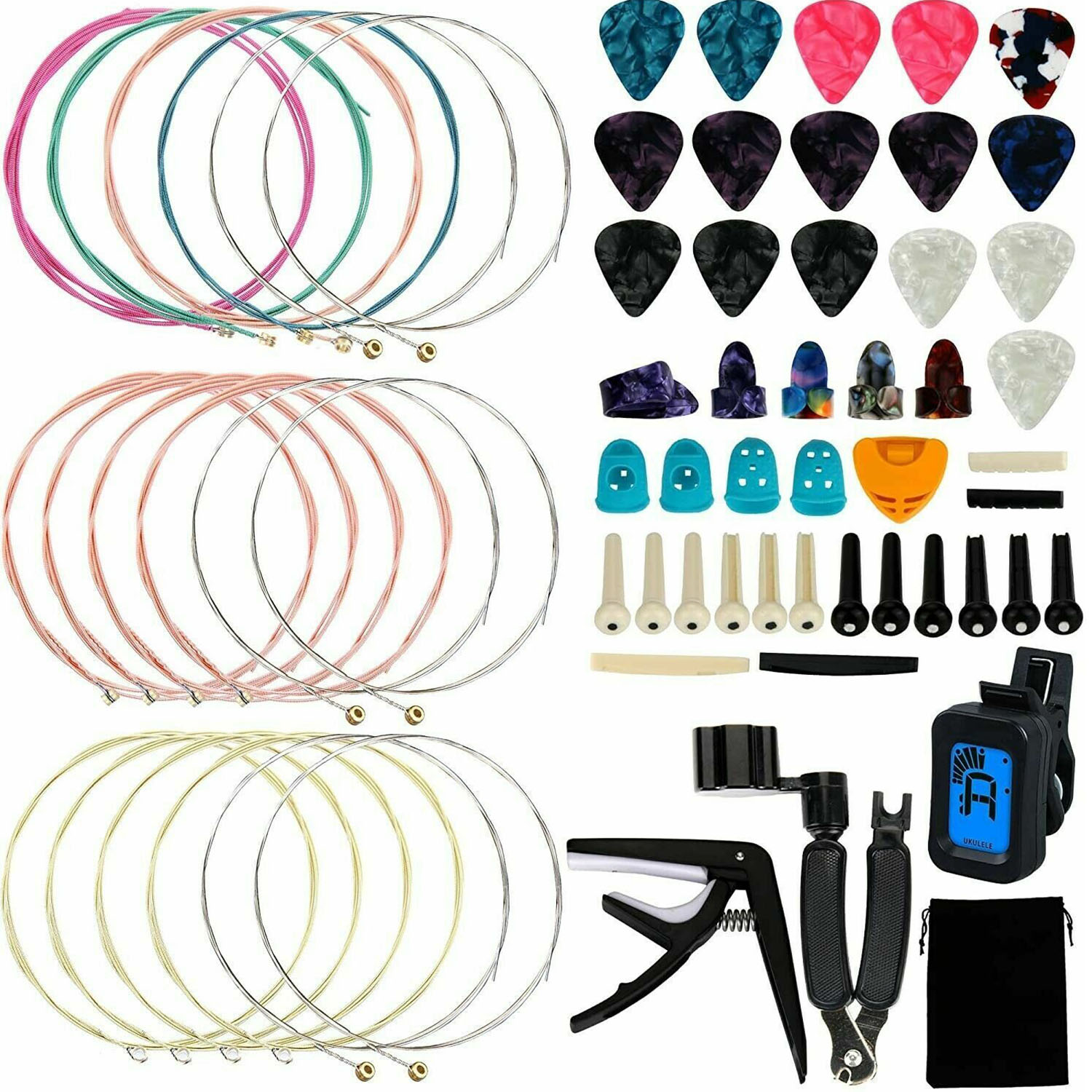 65pcs accessoires guitare