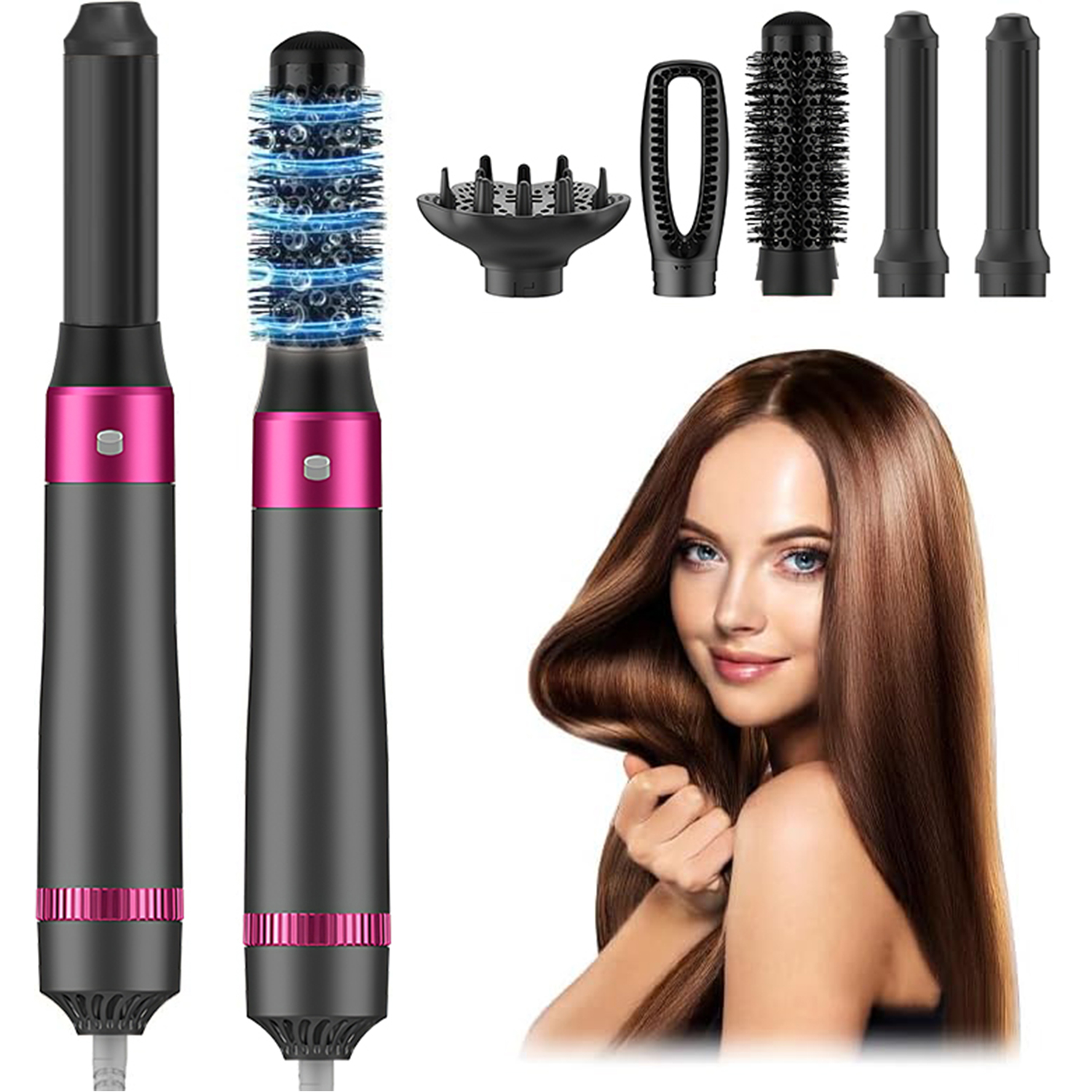 Brosse sèche-cheveux 5 en 1 1000W or