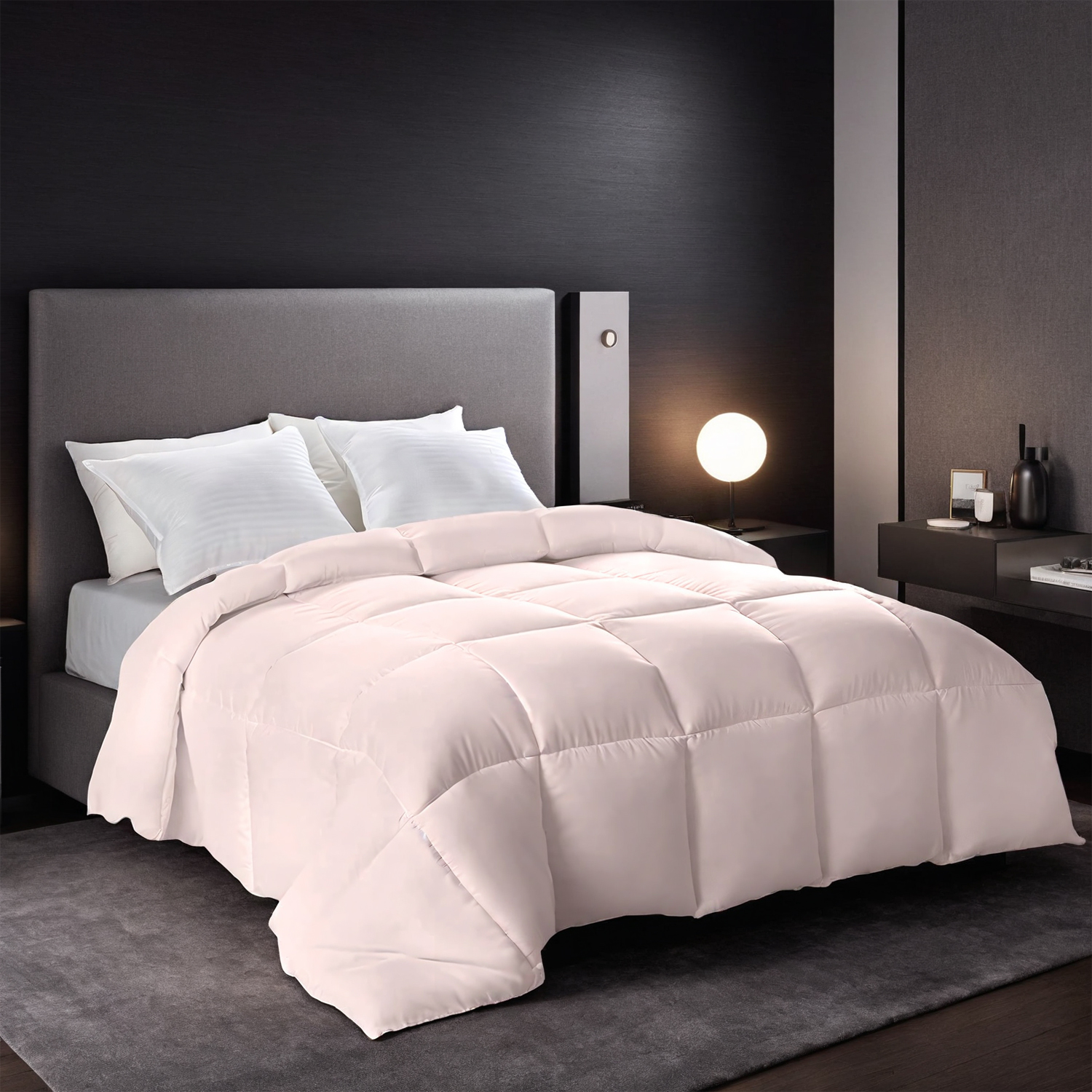 Couette rose extra-large luxe hôtel, lit simple/double