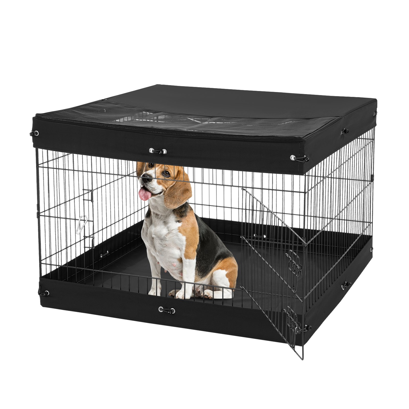 Parc chien 4 panneaux Enclos métal pliable avec tapis