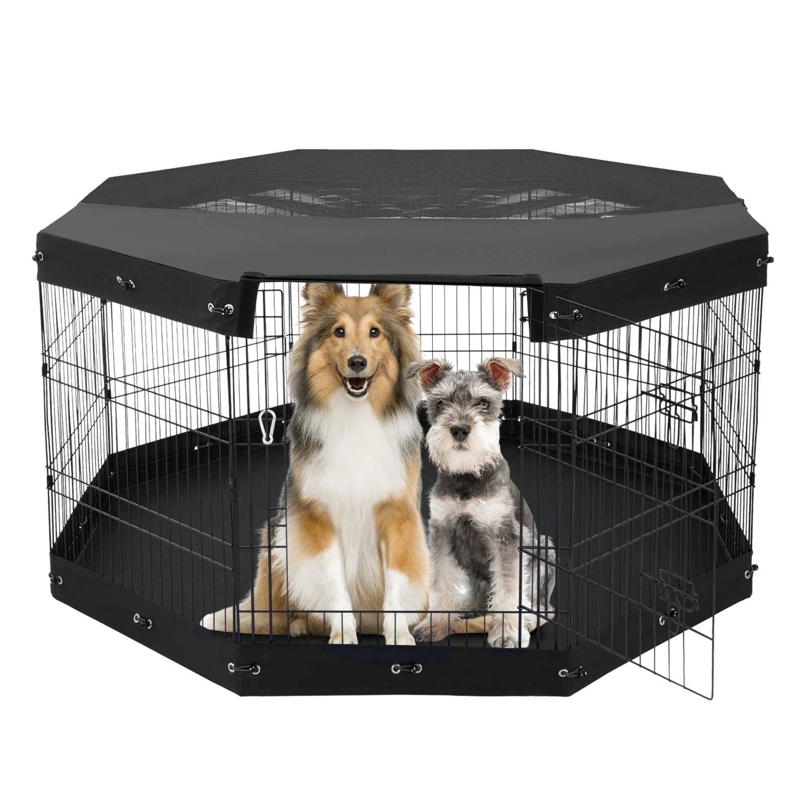 Enclos chien 8 panneaux métal pliable 30"H