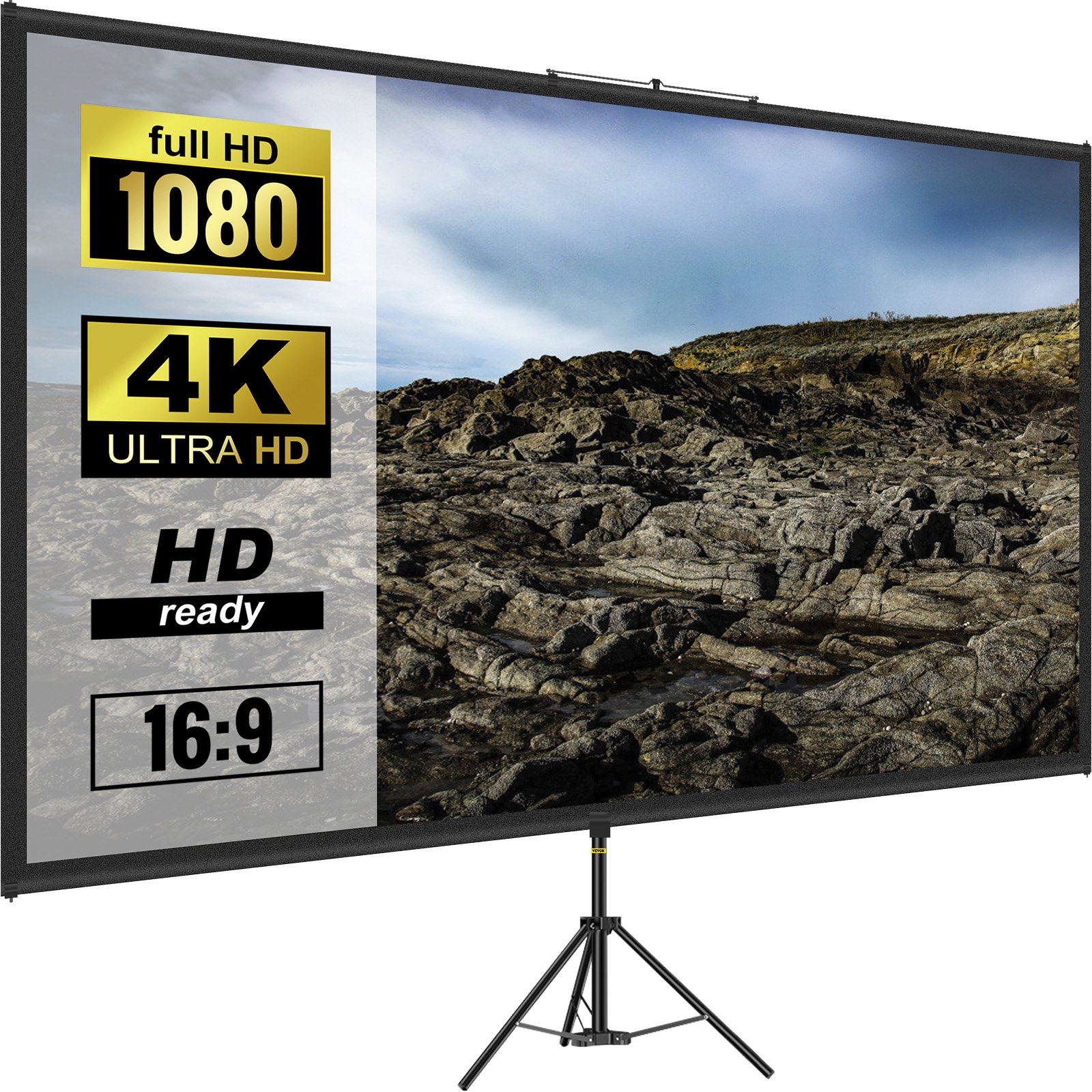 Écran projecteur trépied 60" 16:9 4K portable