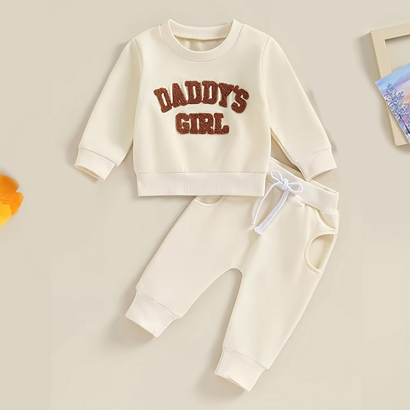 Ensemble 2 pièces lettre bébé fille pulls jogger