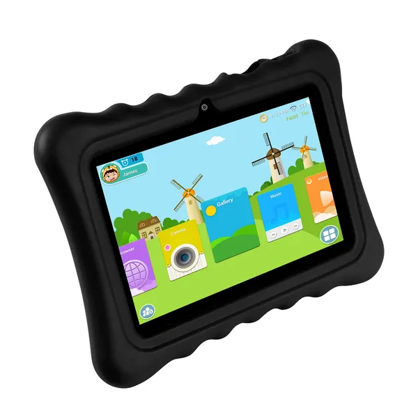 Étui silicone antichoc avec support pour tablettes 7 po