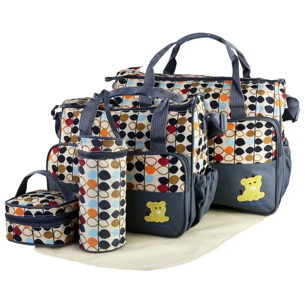 Ensemble 5 sacs à couches, sacs à bandoulière maman, pad à langer, poches