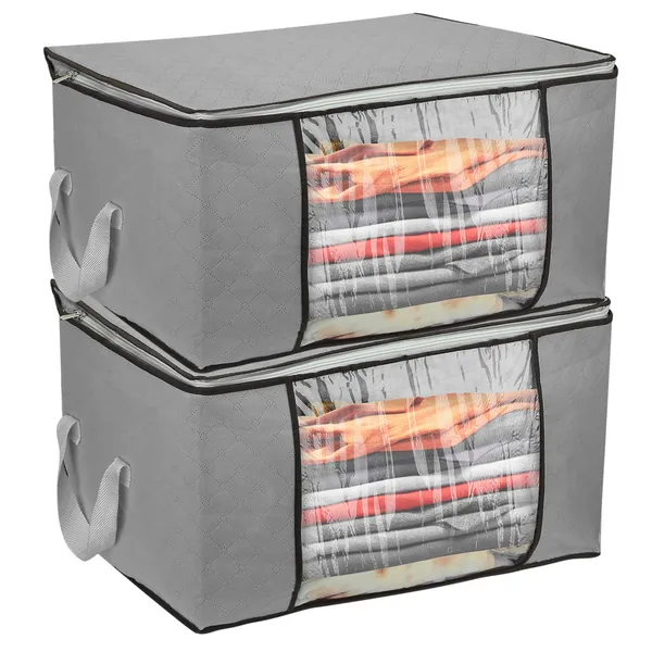 Sac rangement vêtements 90L fermeture double glissière 2 pièces