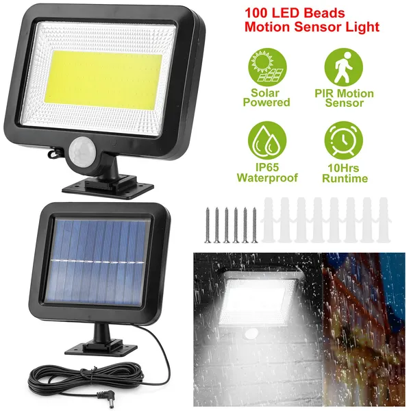 Lumière murale solaire 100 LED capteur mouvement
