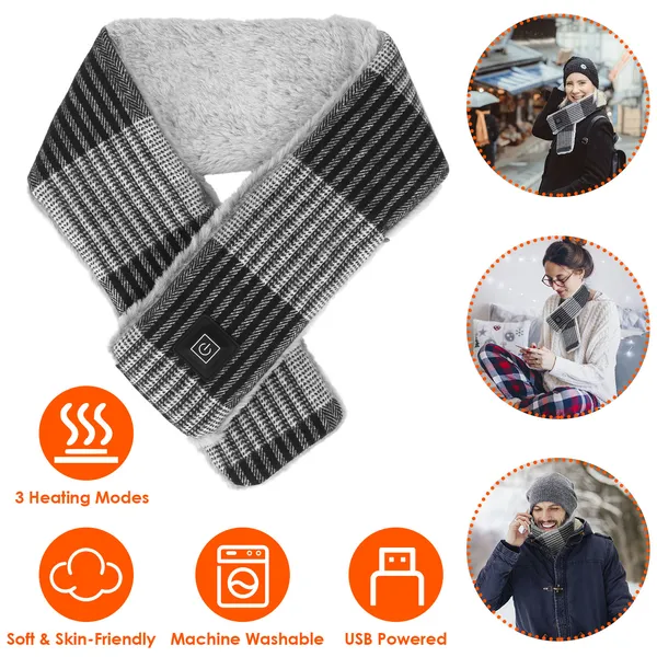 Foulard chauffant électrique USB col unisexe hiver