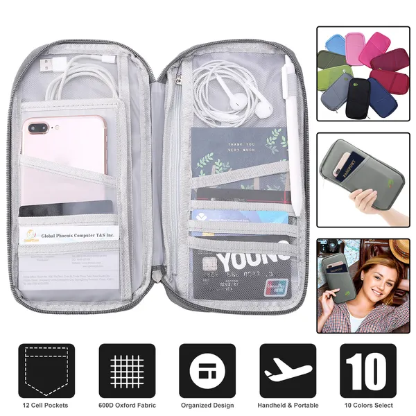Portefeuille passeport 12 cases imperméable