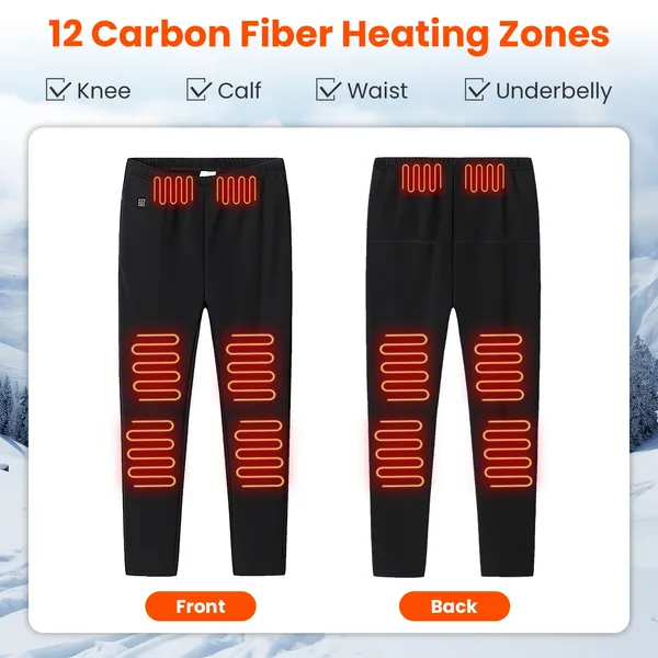 Pantalon Chauffant 12 Zones USB Unisexe 3 Niveaux