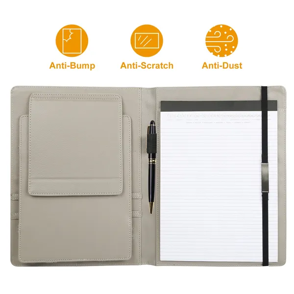 Étui organiseur pour tablette 9,7po avec porte-cartes et bloc-notes A5