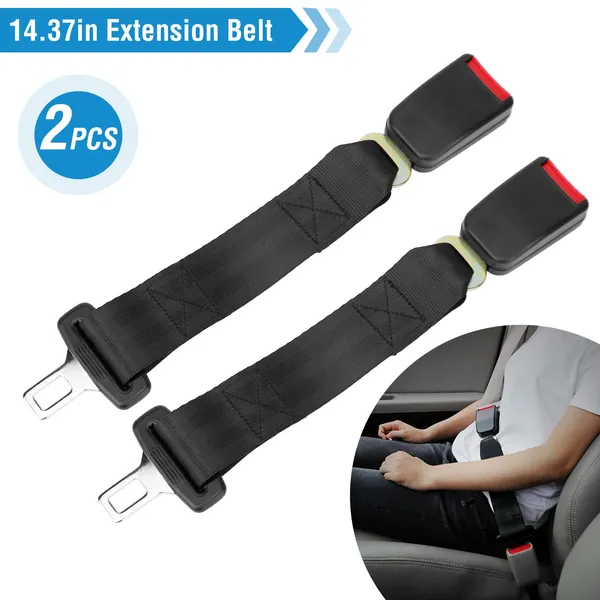 Rallonge ceinture sécurité auto 2pcs 14.37po
