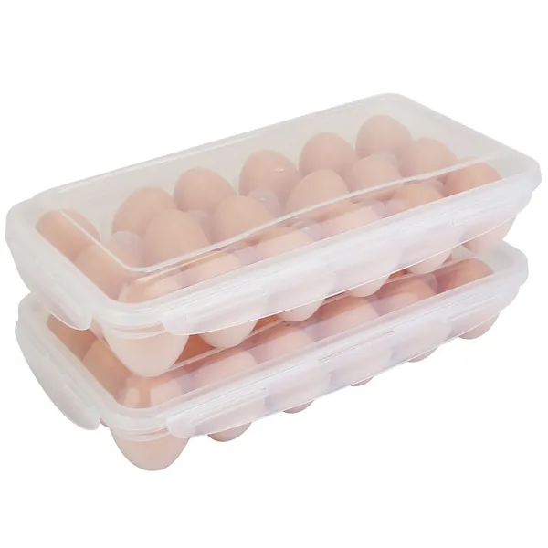 2 boîtes rangement œufs plastique 18 cavités réfrigérateur lave-vaisselle