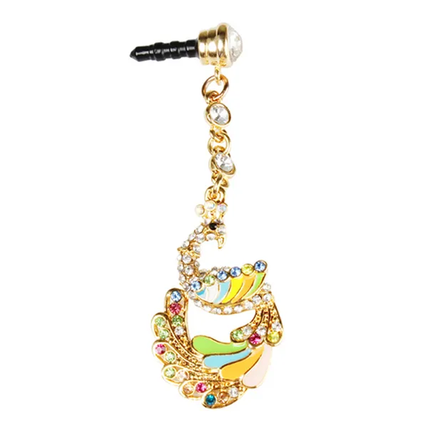 Bouchon anti-poussière cristal phénix coloré prise 3,5mm