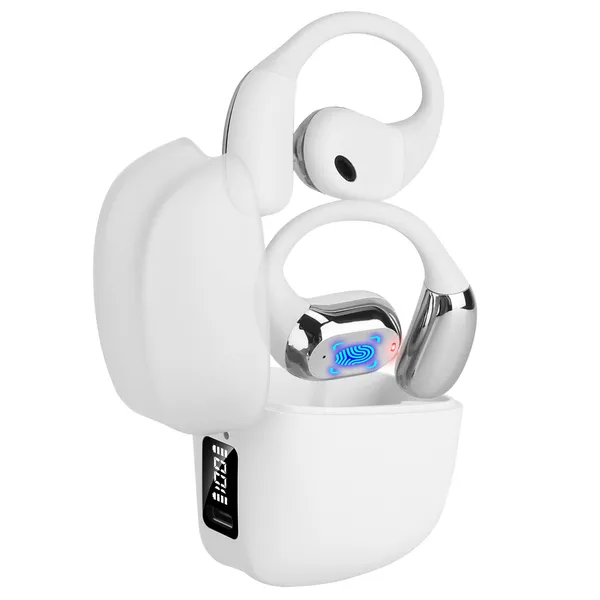 Écouteurs sans fil V5.4 oreille libre crochet LED IPX5 300h veille Android