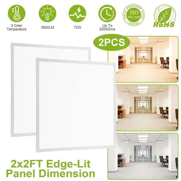 2x Panneau LED 72W 2×2FT 3800LM, gradable CCT, 110V-260V GPCT1664