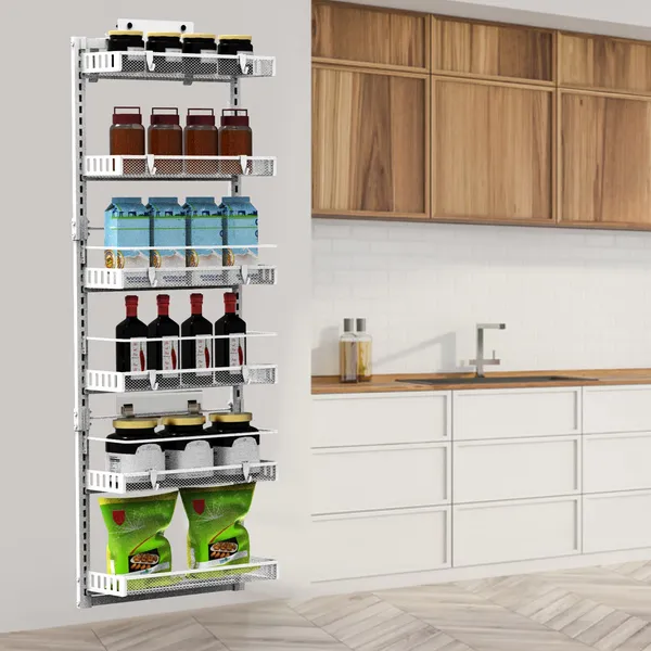 Organiseur garde-manger porte 6 étages acier 110LBS