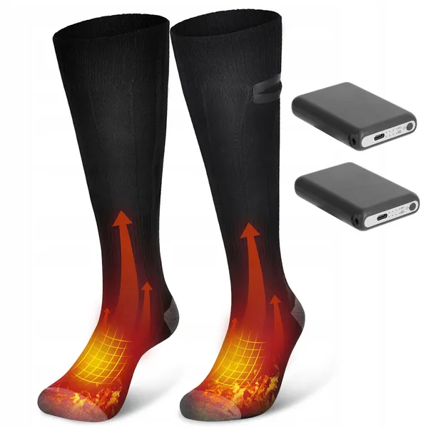 Chaussettes chauffantes électriques rechargeables 4 niveaux