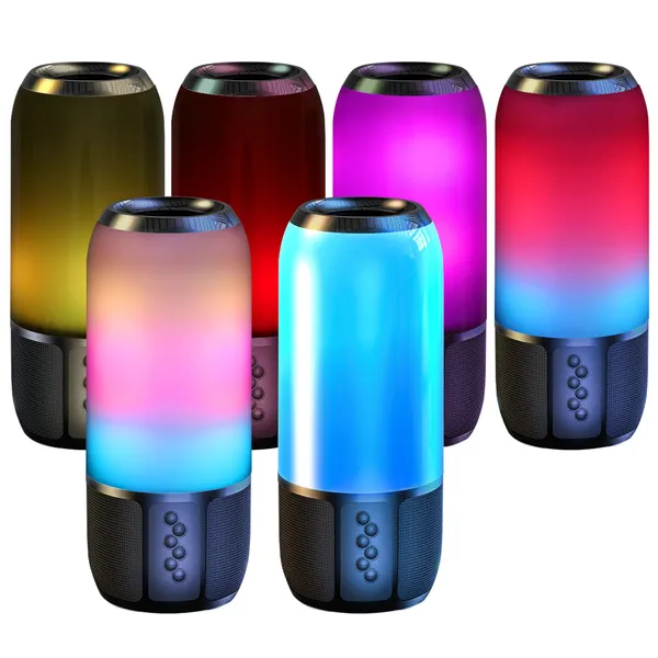 Haut-parleur portable sans fil stéréo lumière changeante voyage