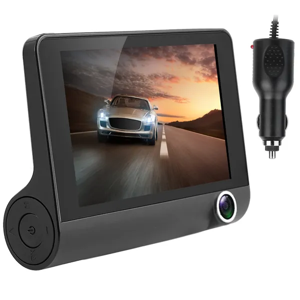Caméra auto DVR 1296P 4in 3 lentilles enregistrement